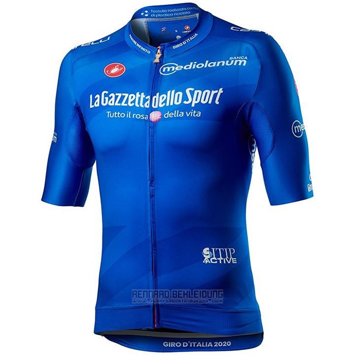 2020 Fahrradbekleidung Giro d'Italia Blau Trikot Kurzarm und Tragerhose